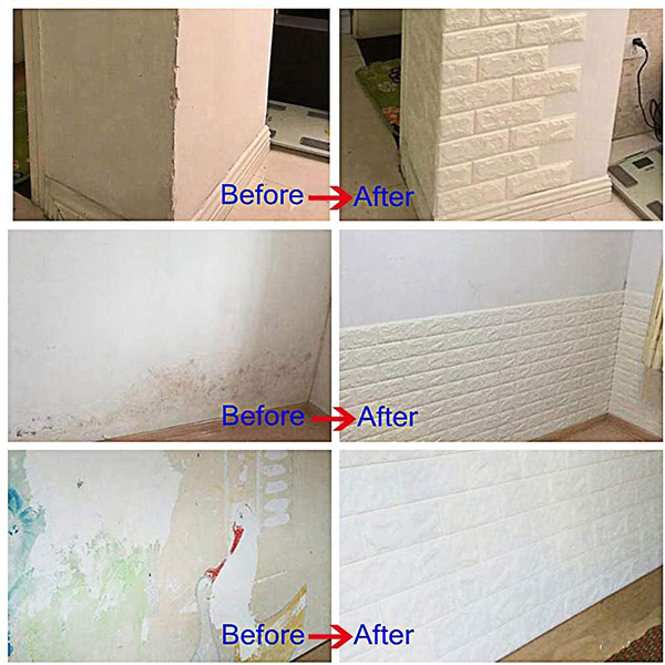 3DBrickWall, τρισδιάστατα αυτοκόλλητα τοίχου με εφέ τούβλου (5 τεμ.) - Image 2