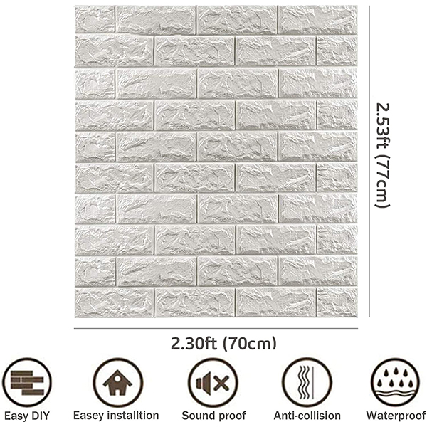 3DBrickWall, τρισδιάστατα αυτοκόλλητα τοίχου με εφέ τούβλου (5 τεμ.) - Image 10