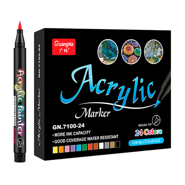 AcrylicMarkers, ακρυλικοί μαρκαδόροι (24 τμχ) - Image 1