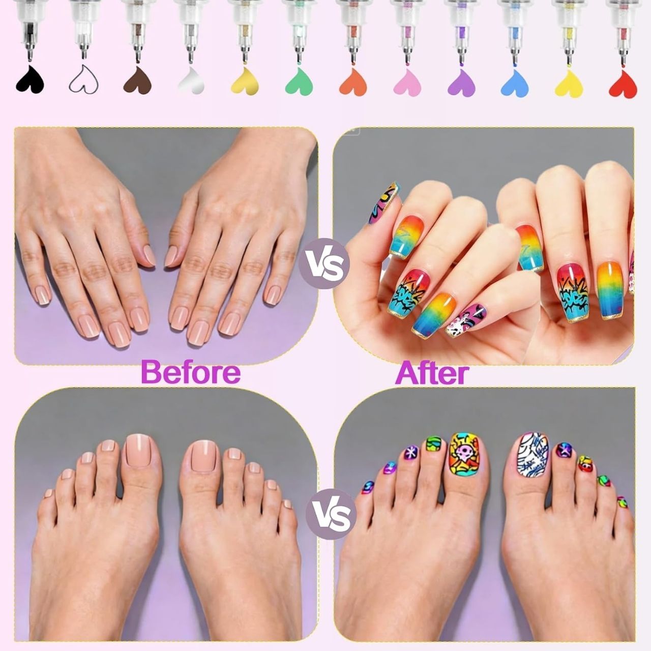 Σετ από χρωματιστά στυλό για τέχνη νυχιών, ArtNails - Image 6