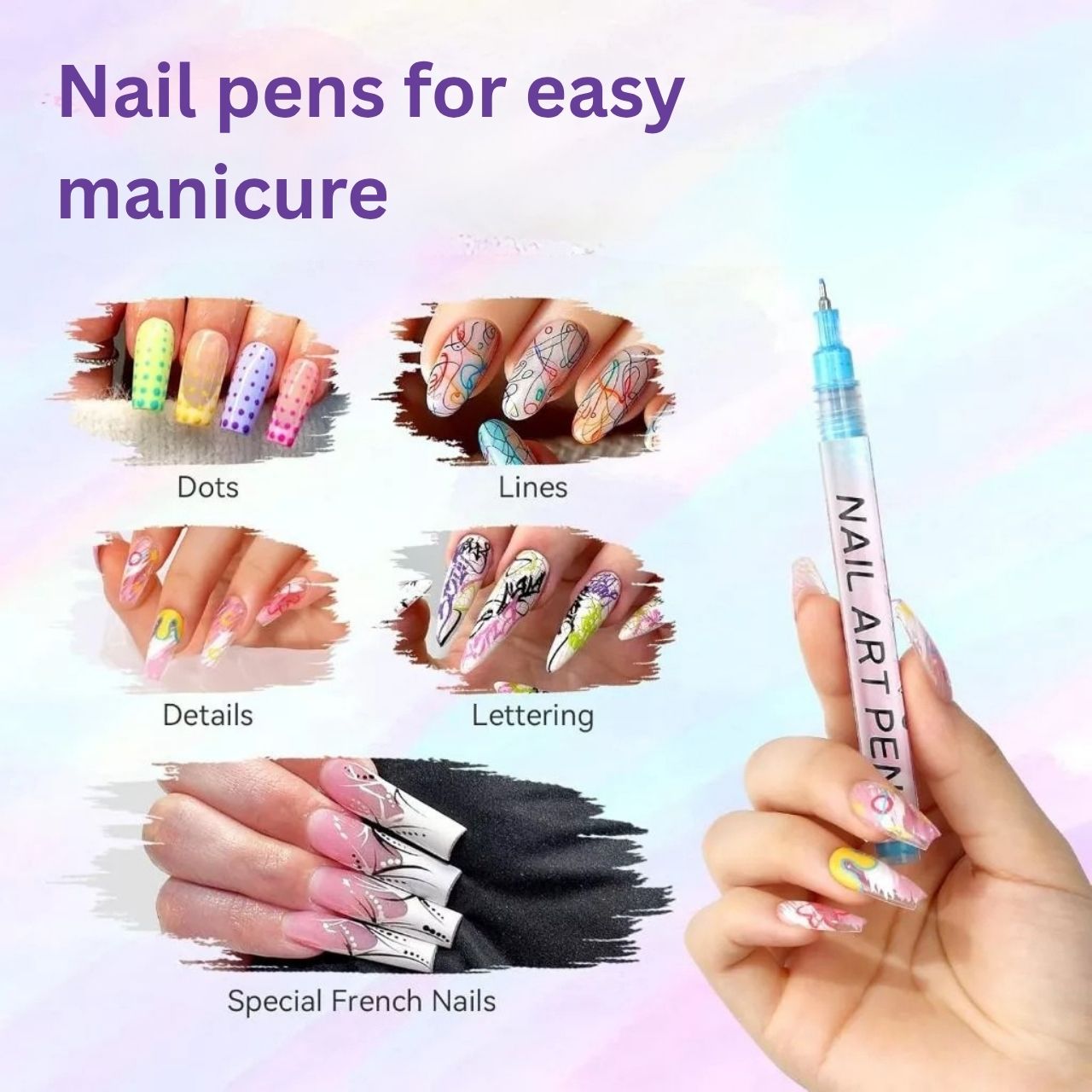 Σετ από χρωματιστά στυλό για τέχνη νυχιών, ArtNails - Image 8