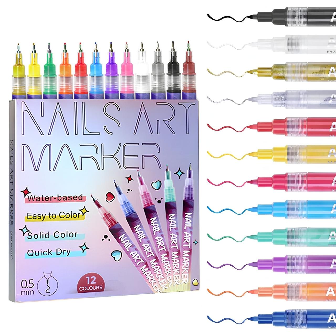 Σετ από χρωματιστά στυλό για τέχνη νυχιών, ArtNails - Image 9