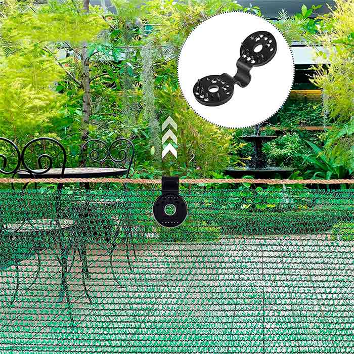 Οι σφιγκτήρες είναι η ιδανική λύση για την τοποθέτηση διαφορετικών τύπων πλέγματος - πλέγμα κήπου, πλέγμα σκίασης, αγροτικό πλέγμα, περιφράξεις πλέγματος κ.ά.
