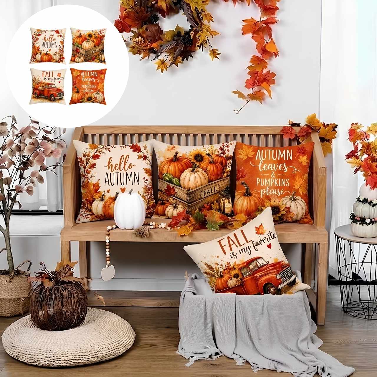 Φθινοπωρινή διακοσμητική μαξιλαροθήκη, AutumnPillows - Image 8