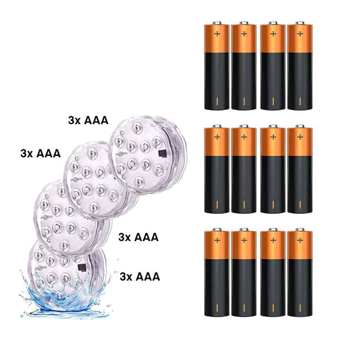 Σετ μπαταριών για φώτα LED Glow Water Lights (13 τεμ.) - Image 2