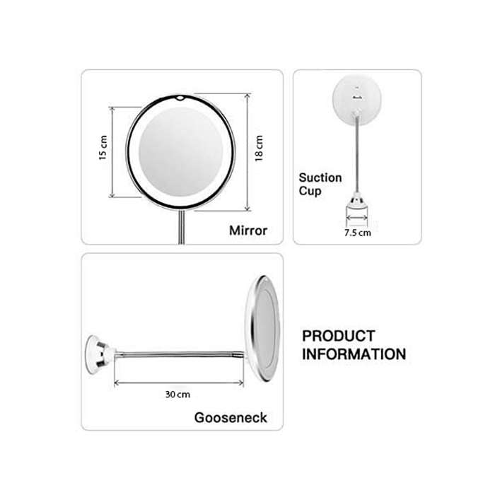 BeautyMirror, ένας καθρέφτης με μεγέθυνση, ισχυρό LED φως και ευέλικτη βάση - Image 2