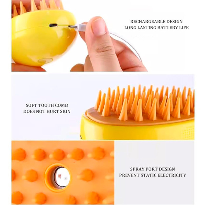 Brushy, ηλεκτρική βούρτσα για κατοικίδια με ψεκασμό νερού - Image 4
