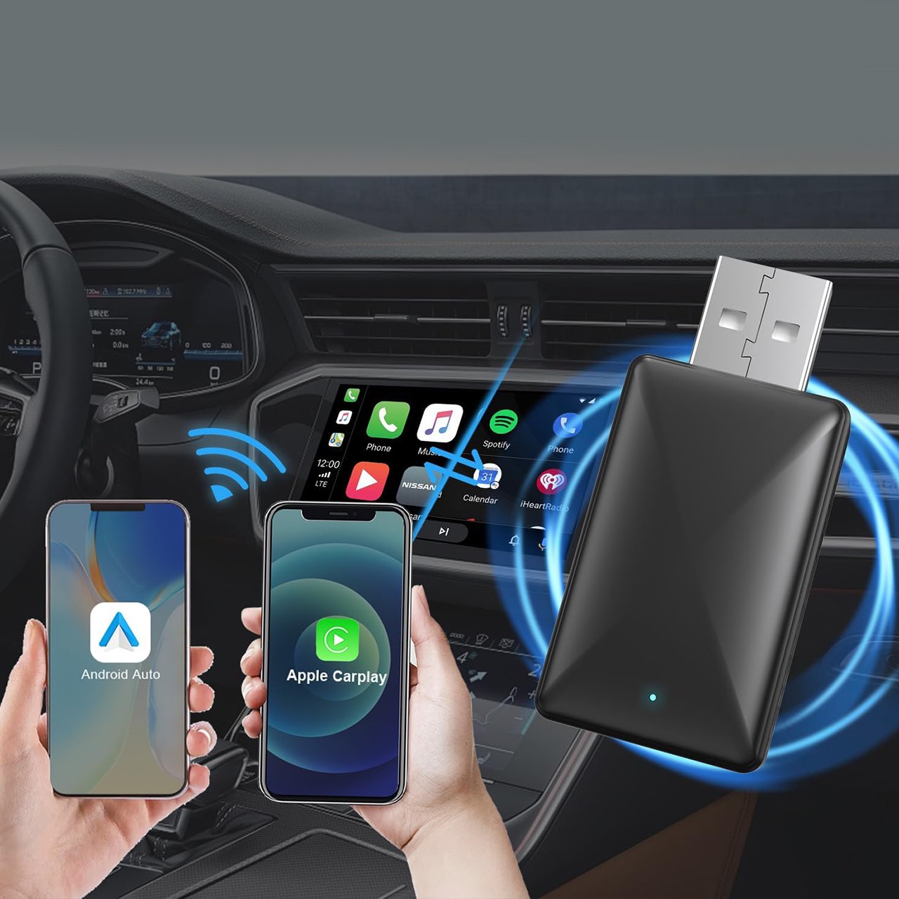 Το USB stick σας επιτρέπει να συνδέσετε γρήγορα (χωρίς καλώδια) το τηλέφωνό σας (CarPlay ή Android Auto) στο αυτοκίνητό σας!