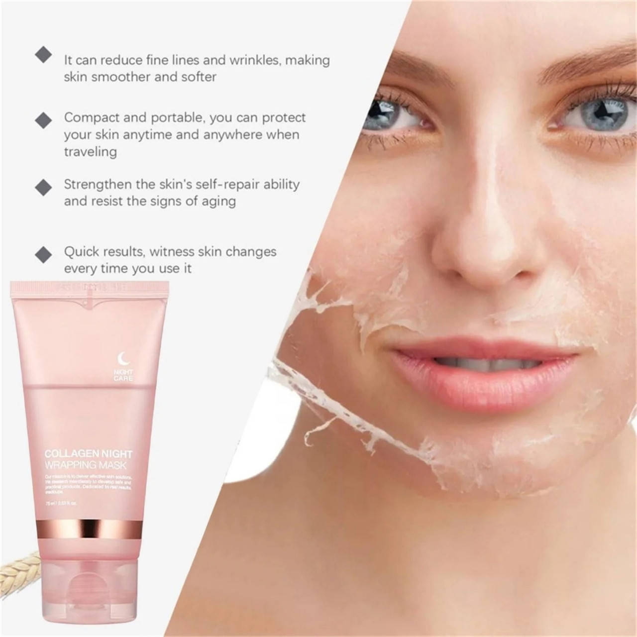 CollagenMask, νυχτερινή peel-off μάσκα προσώπου με κολλαγόνο (1+1 ΔΩΡΕΑΝ) - Image 9