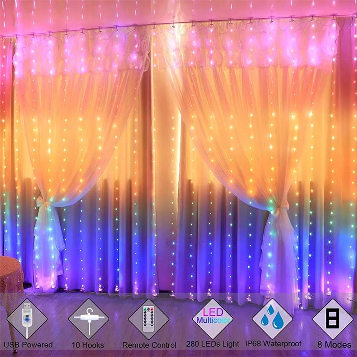 ColorfulCurtain, φωτεινή κουρτίνα με 300 πολύχρωμα LED - Image 7