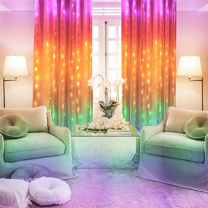 ColorfulCurtain, φωτεινή κουρτίνα με 300 πολύχρωμα LED - Image 9