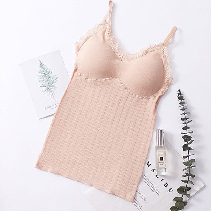 ComfortTop, 1+1 ΔΩΡΕΑΝ Σετ μπλουζάκια με λουράκια με επένδυση σε μαύρο και μπεζ - Image 4