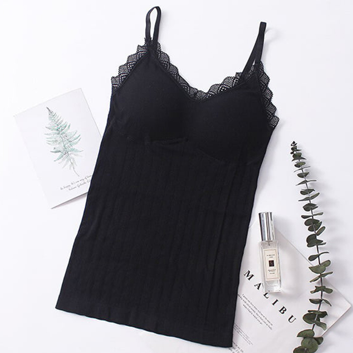 ComfortTop, 1+1 ΔΩΡΕΑΝ Σετ μπλουζάκια με λουράκια με επένδυση σε μαύρο και μπεζ - Image 5