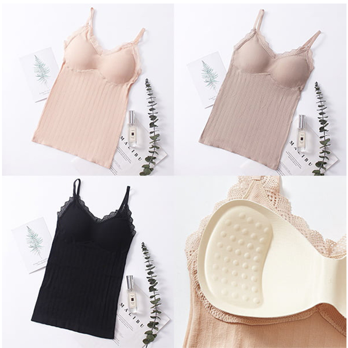 ComfortTop, 1+1 ΔΩΡΕΑΝ Σετ μπλουζάκια με λουράκια με επένδυση σε μαύρο και μπεζ - Image 8