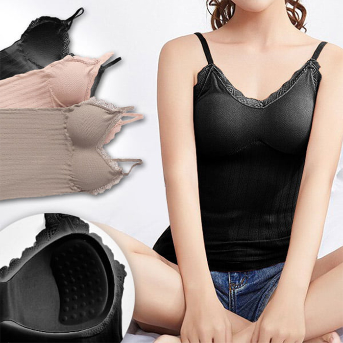 ComfortTop, 1+1 ΔΩΡΕΑΝ Σετ μπλουζάκια με λουράκια με επένδυση σε μαύρο και μπεζ - Image 9