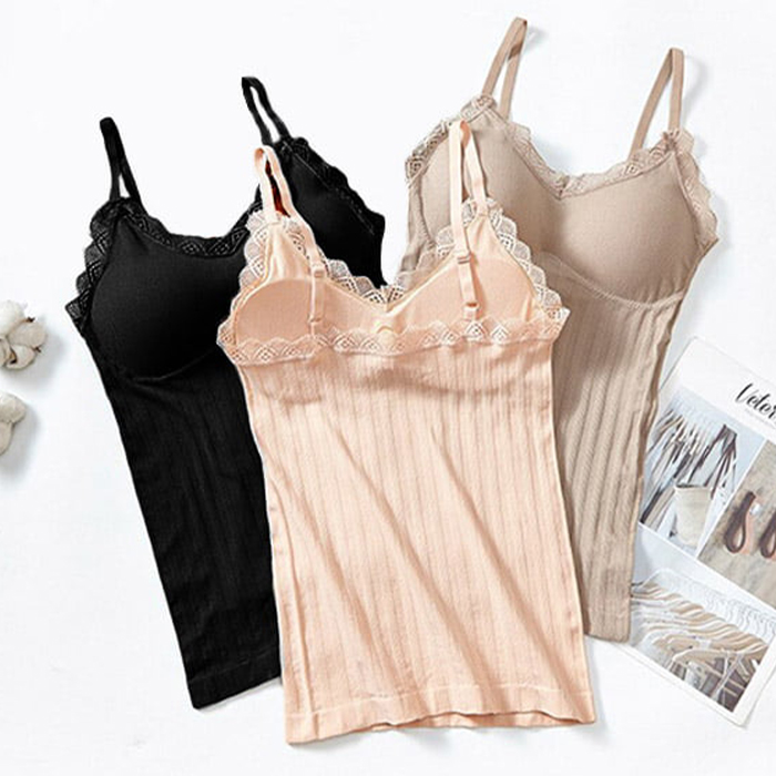 ComfortTop, 1+1 ΔΩΡΕΑΝ Σετ μπλουζάκια με λουράκια με επένδυση σε μαύρο και μπεζ - Image 10