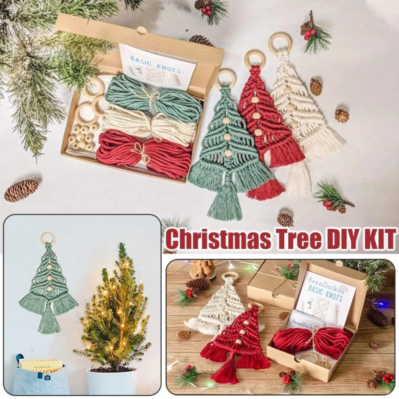 CraftKit, κιτ για χριστουγεννιάτικο στολίδι μακραμέ - Image 2