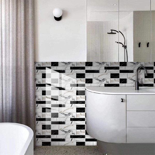 DecorWallpaper, τρισδιάστατα αυτοκόλλητα τοίχου σε απομίμηση πλακιδίων (12 τεμ.) - Image 3