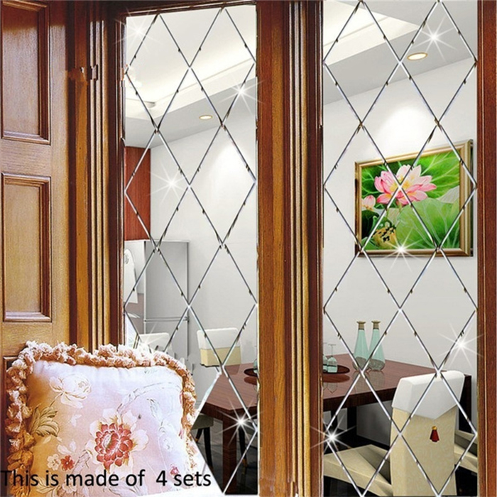 DiamondMirror, αυτοκόλλητα καθρέφτης σε σχήμα διαμαντιού που φωτίζουν και δίνουν χρώμα σε οποιοδήποτε χώρο (32 κομμάτια) - Image 8
