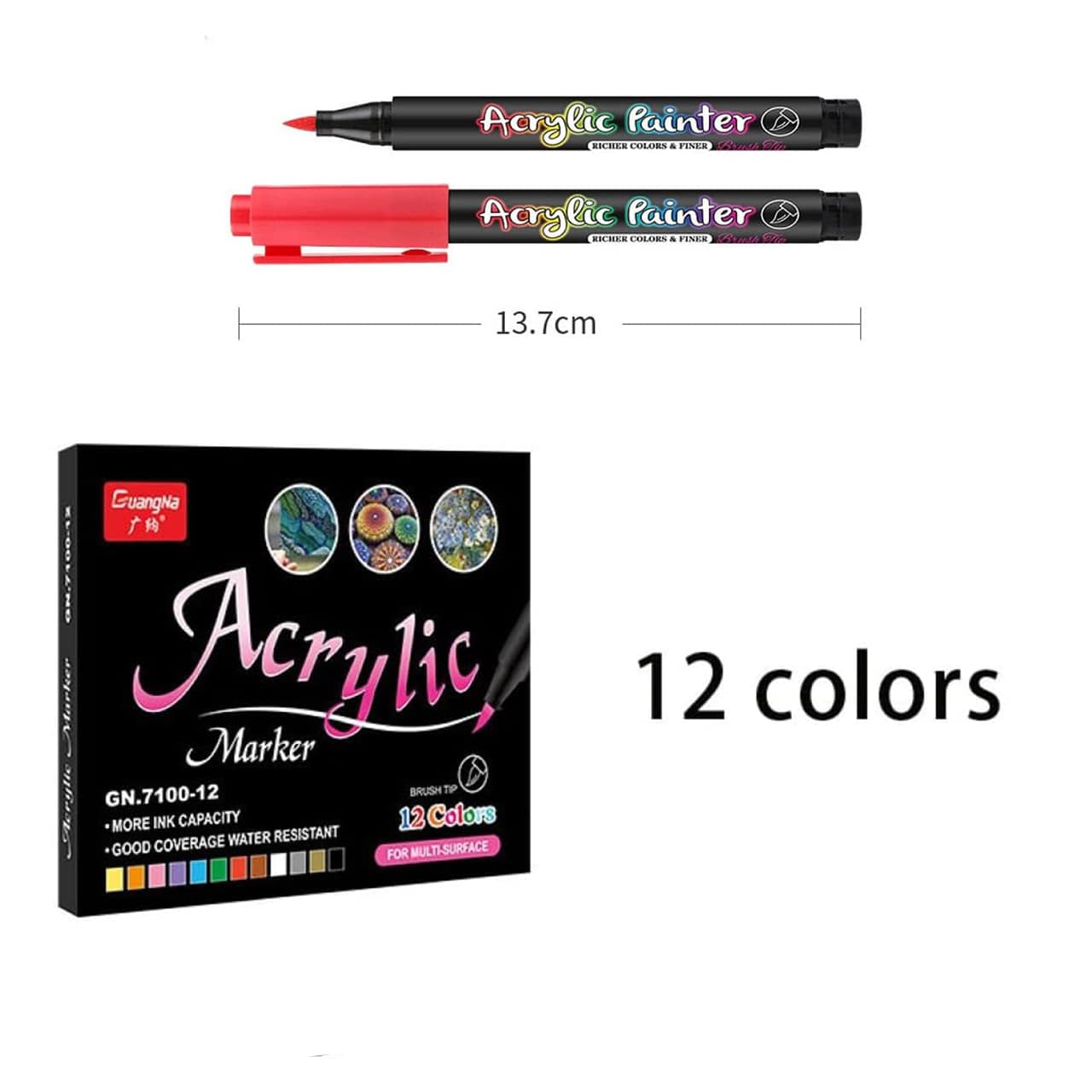 DiyAcrylic, δημιουργικό σετ με μαρκαδόρους ακρυλικών, βότσαλα και ξύλο - Image 8
