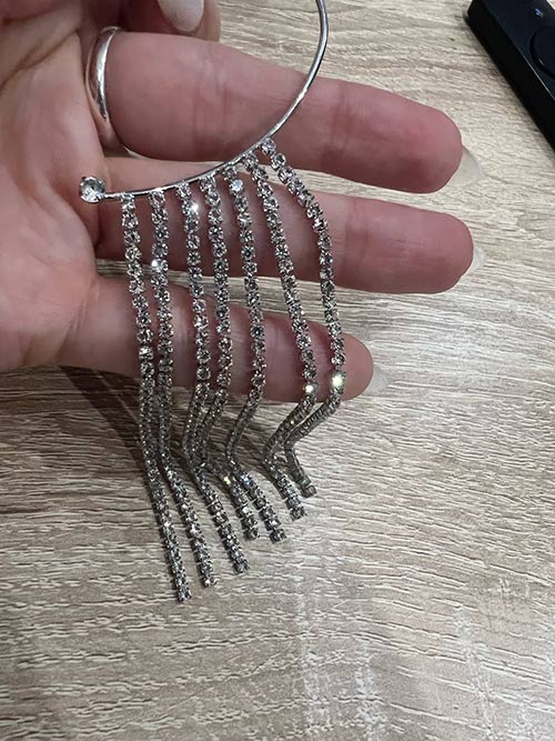 EarringCrystals,κρεμαστά σκουλαρίκια με κρυσταλλακια (1 τεμάχιο) - Image 9