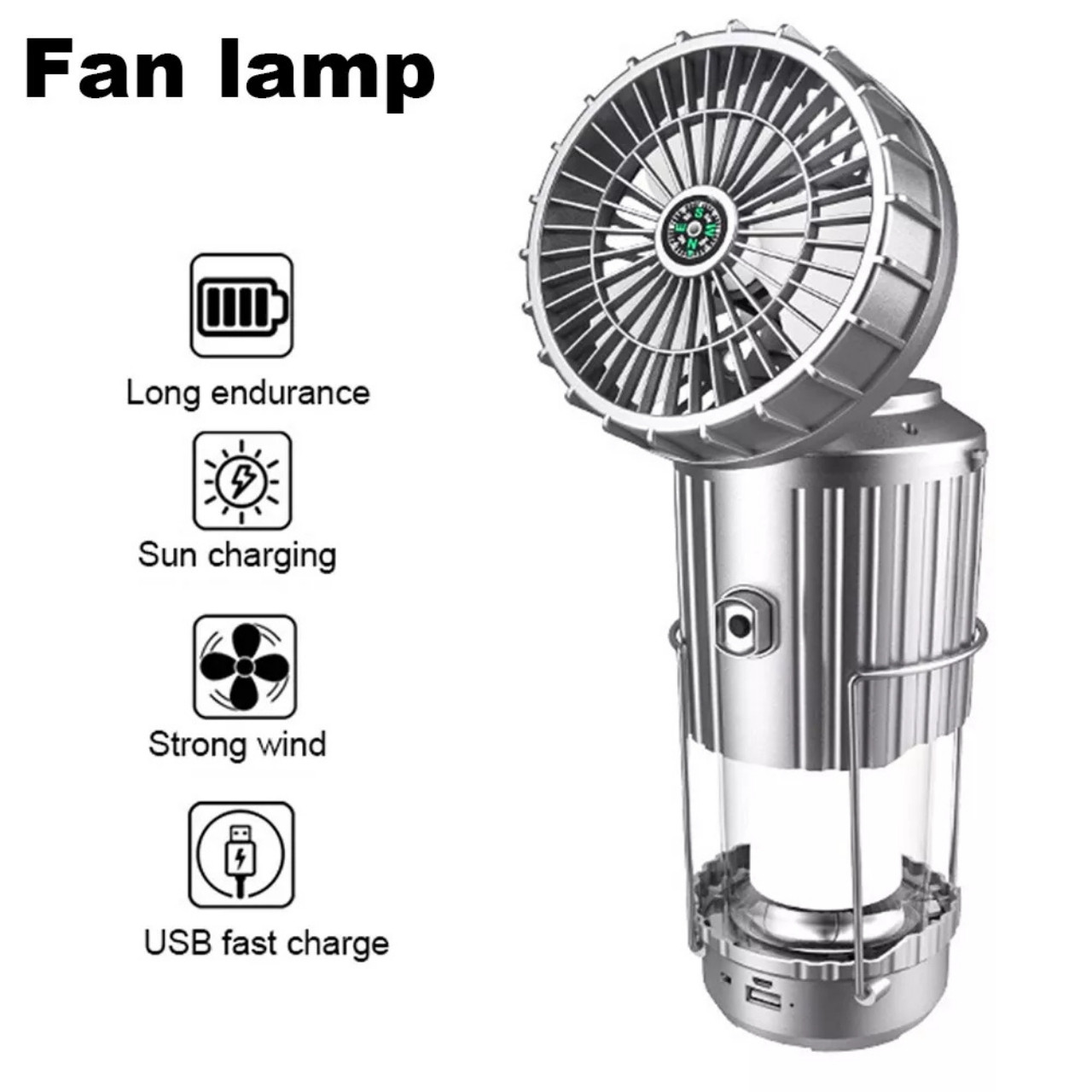 Fan, πολυλειτουργικό 5 σε 1 ηλιακό LED φως με ανεμιστήρα - Image 4
