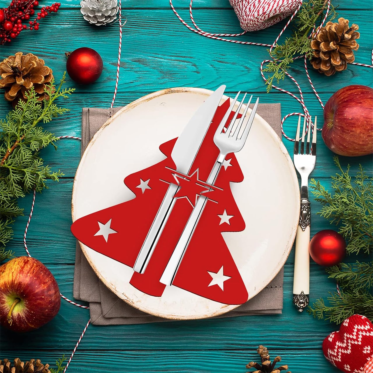 Festives, 12-κομμάτι σετ χριστουγεννιάτικων μαχαιροπίρουνων - Image 5