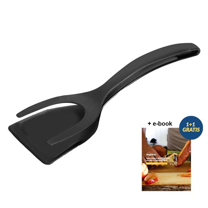 FoodClip Κουζινική Σπάτουλα και λαβίδα σε ένα + ΔΩΡΕΑΝ ηλεκτρονικό βιβλίο συνταγών - Image 1