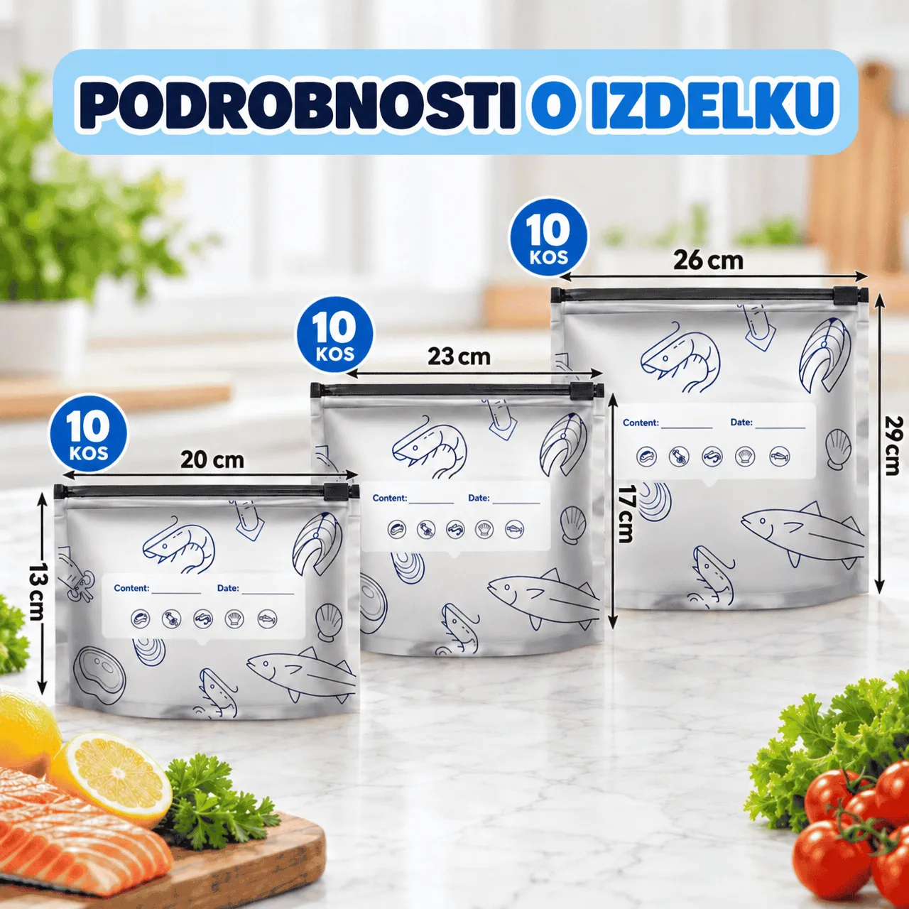 Σακουλάκια αποθήκευσης τροφίμων (30 τεμ.), FreshBags - Image 3