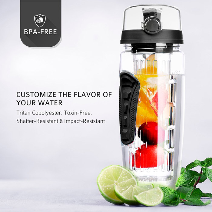 FruitBottle, μπουκάλι νερού με σουρωτήρι για φρούτα, μυρωδικά και τσάι (1000 ml) - Image 5