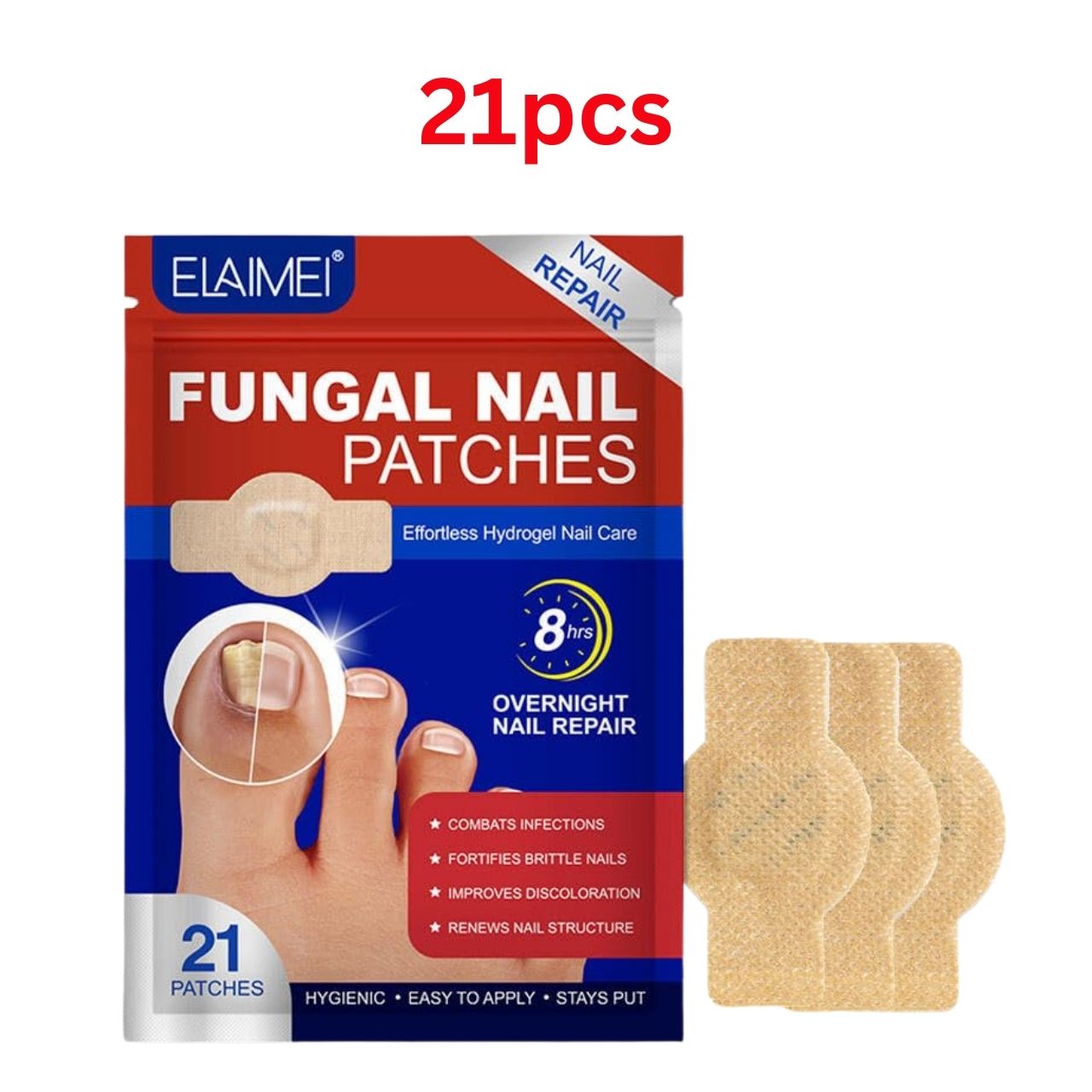FungalPatches, επανορθωτικά επιθέματα για τη φροντίδα των κατεστραμμένων νυχιών (21 τεμ.) (1+1 ΔΩΡΕΑΝ) - Image 9