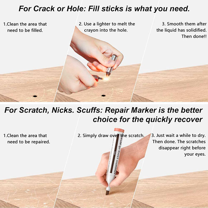 FurnitureMarkers, σετ επισκευής για γρατζουνιές και φθορές - Image 5
