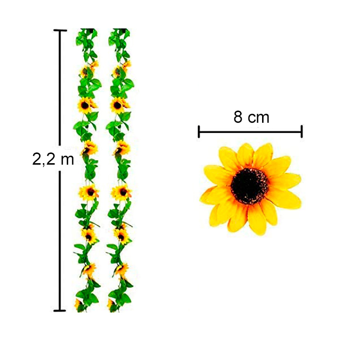 GarlandSunflower, τεχνητή γιρλάντα ηλίανθου με φυσική εμφάνιση (2 τεμάχια) - Image 2