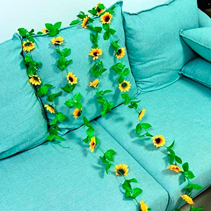 GarlandSunflower, τεχνητή γιρλάντα ηλίανθου με φυσική εμφάνιση (2 τεμάχια) - Image 5