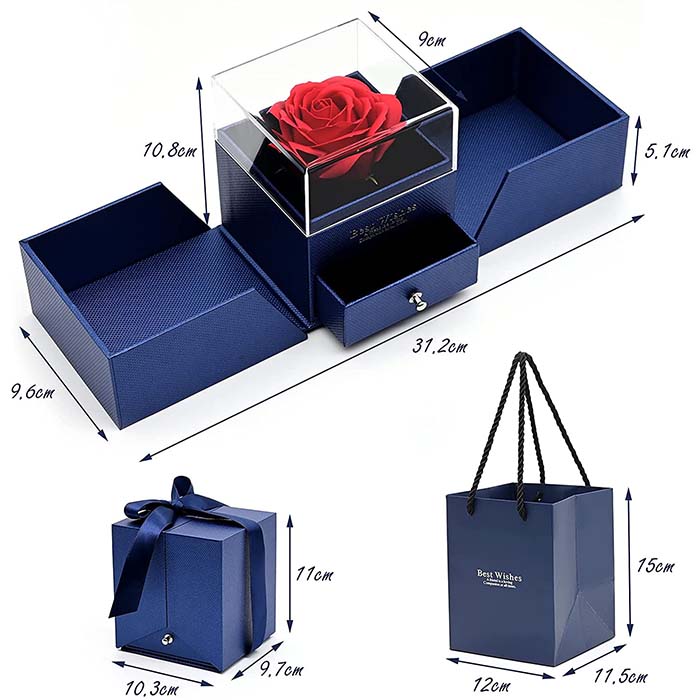 GiftBox, κολιέ με κουτί δώρου και όμορφο τεχνητό τριαντάφυλλο - Image 7