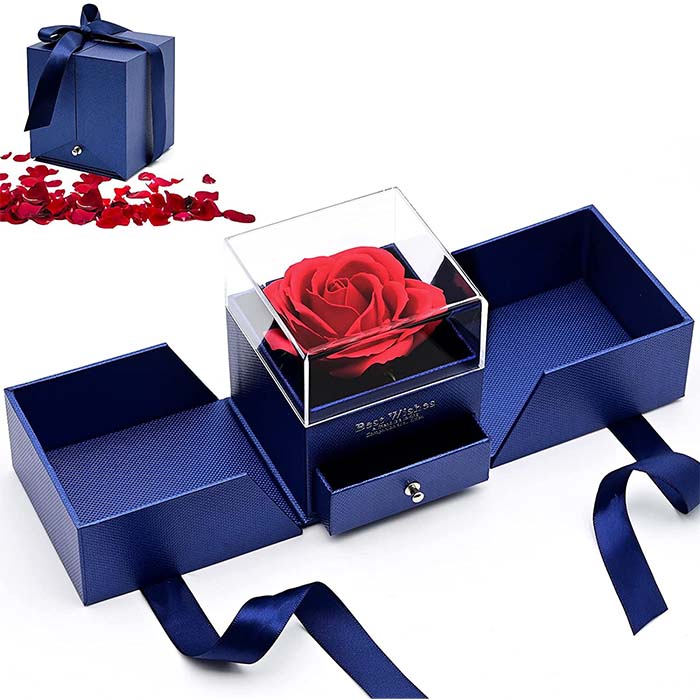 GiftBox, κολιέ με κουτί δώρου και όμορφο τεχνητό τριαντάφυλλο - Image 8