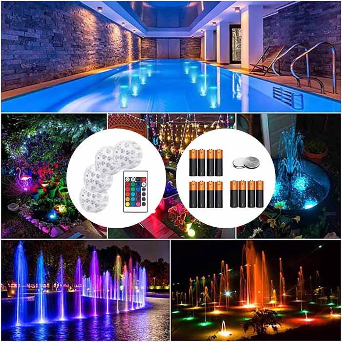 GlowBundle, 4 αδιάβροχα LED φώτα + σετ μπαταριών - Image 2