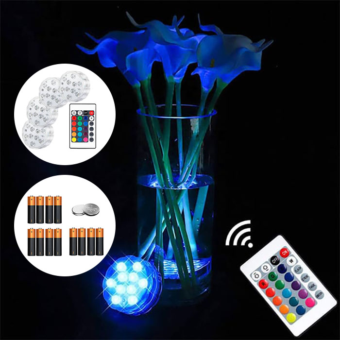 GlowBundle, 4 αδιάβροχα LED φώτα + σετ μπαταριών - Image 4