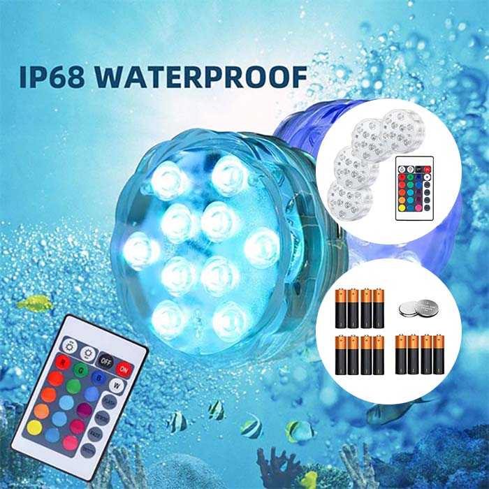 GlowBundle, 4 αδιάβροχα LED φώτα + σετ μπαταριών - Image 6