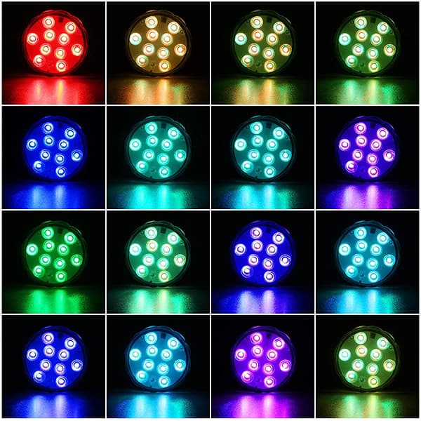 GlowWaterLights, 4 αδιάβροχα φωτάκια LED με τηλεχειριστήριο. - Image 3