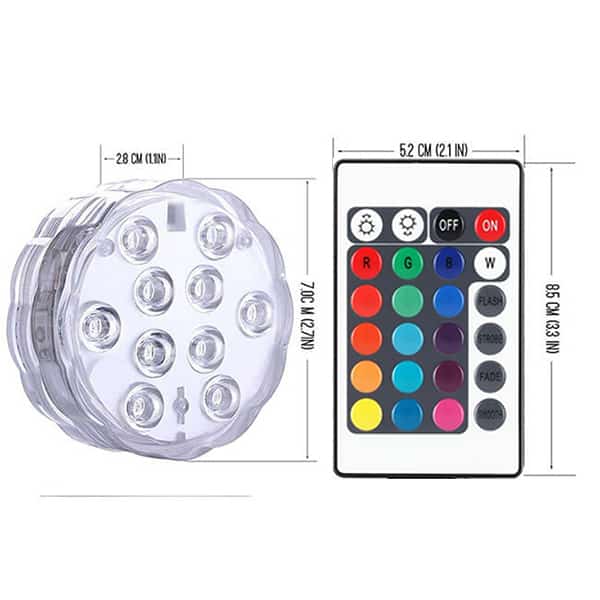 GlowWaterLights, 4 αδιάβροχα φωτάκια LED με τηλεχειριστήριο. - Image 10