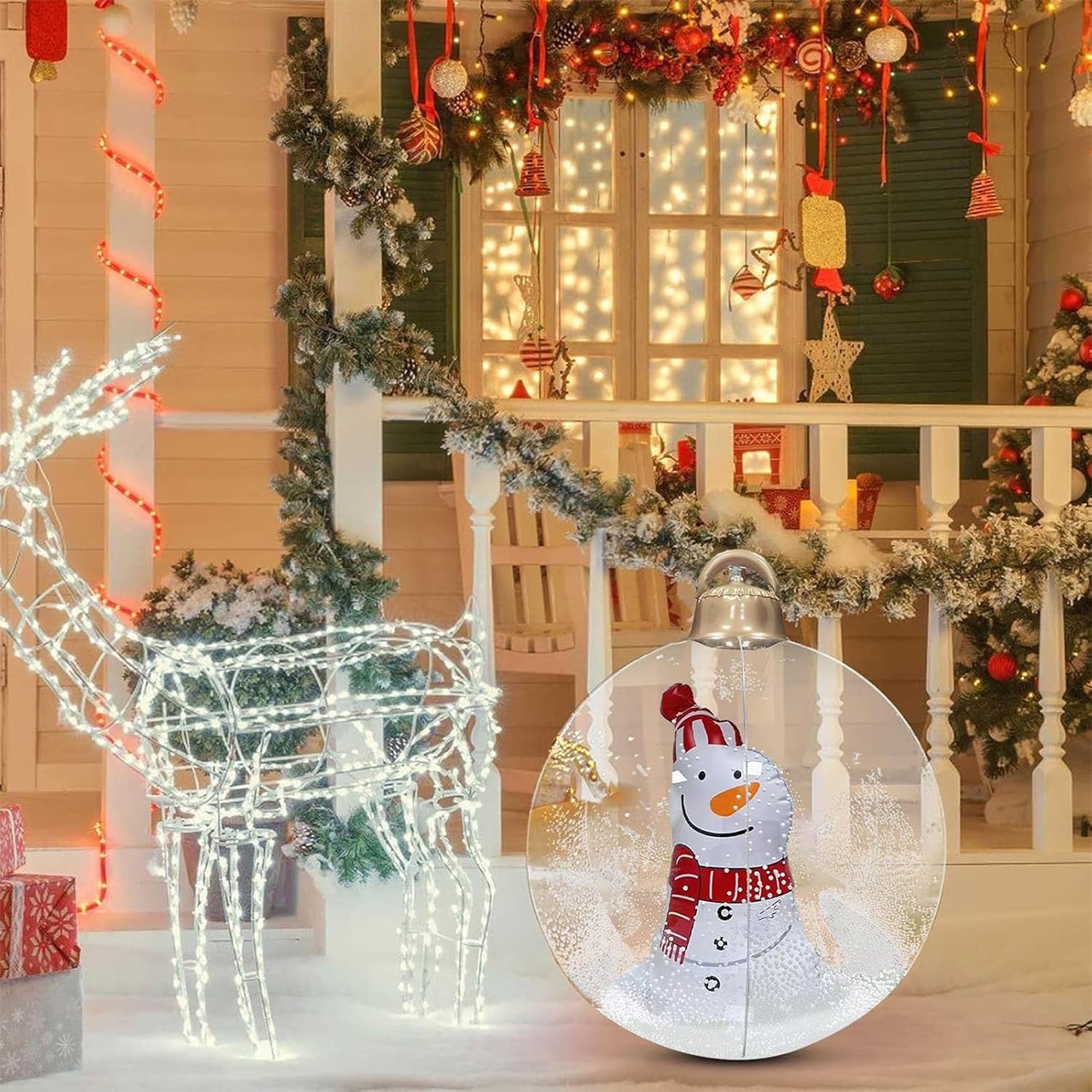 GlowySnowy, Χριστουγεννιάτικη μπάλα με σχέδιο χιονάνθρωπου και φως - Image 8