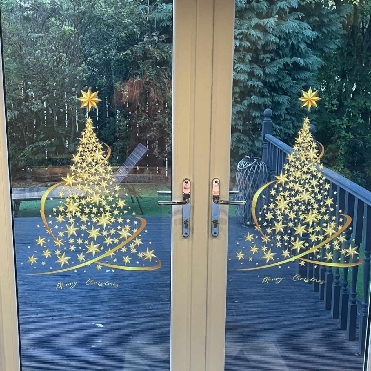 GoldenTree, αυτοκόλλητα παραθύρων Χριστουγέννων σε χρυσό (2 τεμ.) - Image 2