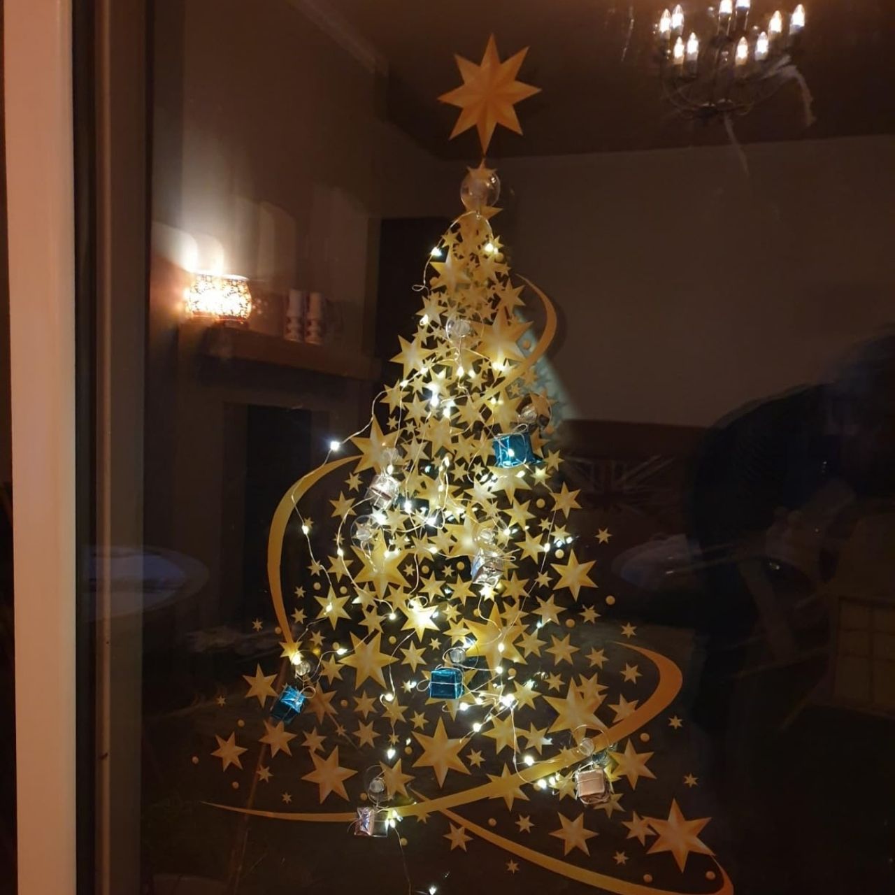 GoldenTree, αυτοκόλλητα παραθύρων Χριστουγέννων σε χρυσό (2 τεμ.) - Image 4