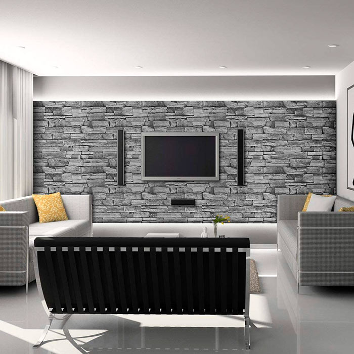 GreyBricks, αυτοκόλλητα τοίχου με όψη 3D σε γκρι τούβλο - Image 5