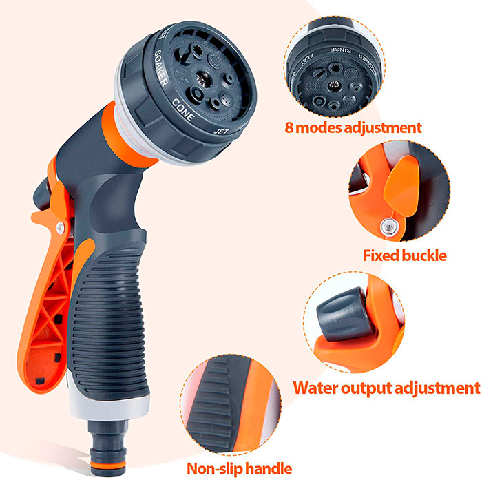 HoseSpray, Σετ με ακροφύσιο λάστιχου ποτίσματος, σύνδεσμο λάστιχου και πιστόλι ποτίσματος - Image 4