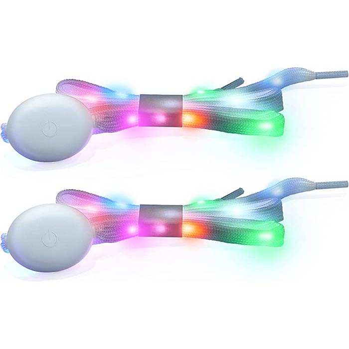 LedLaces, γυαλιστερές κορδόνια - λευκά με πολύχρωμα led φώτα - Image 6
