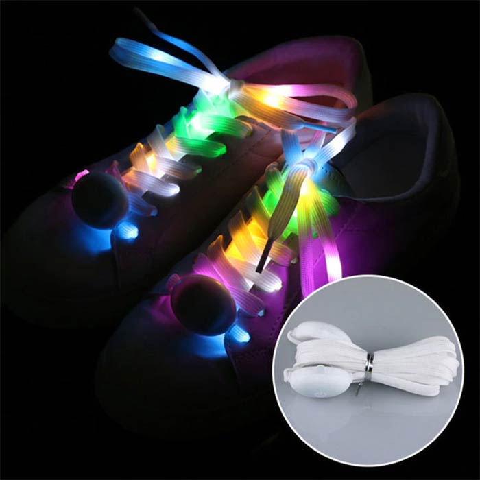 LedLaces, γυαλιστερές κορδόνια - λευκά με πολύχρωμα led φώτα - Image 9