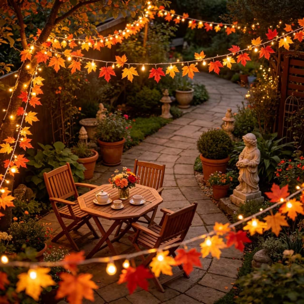 Ηλιακή γιρλάντα LED με φθινοπωρινά φύλλα, MapleLeaf - Image 2