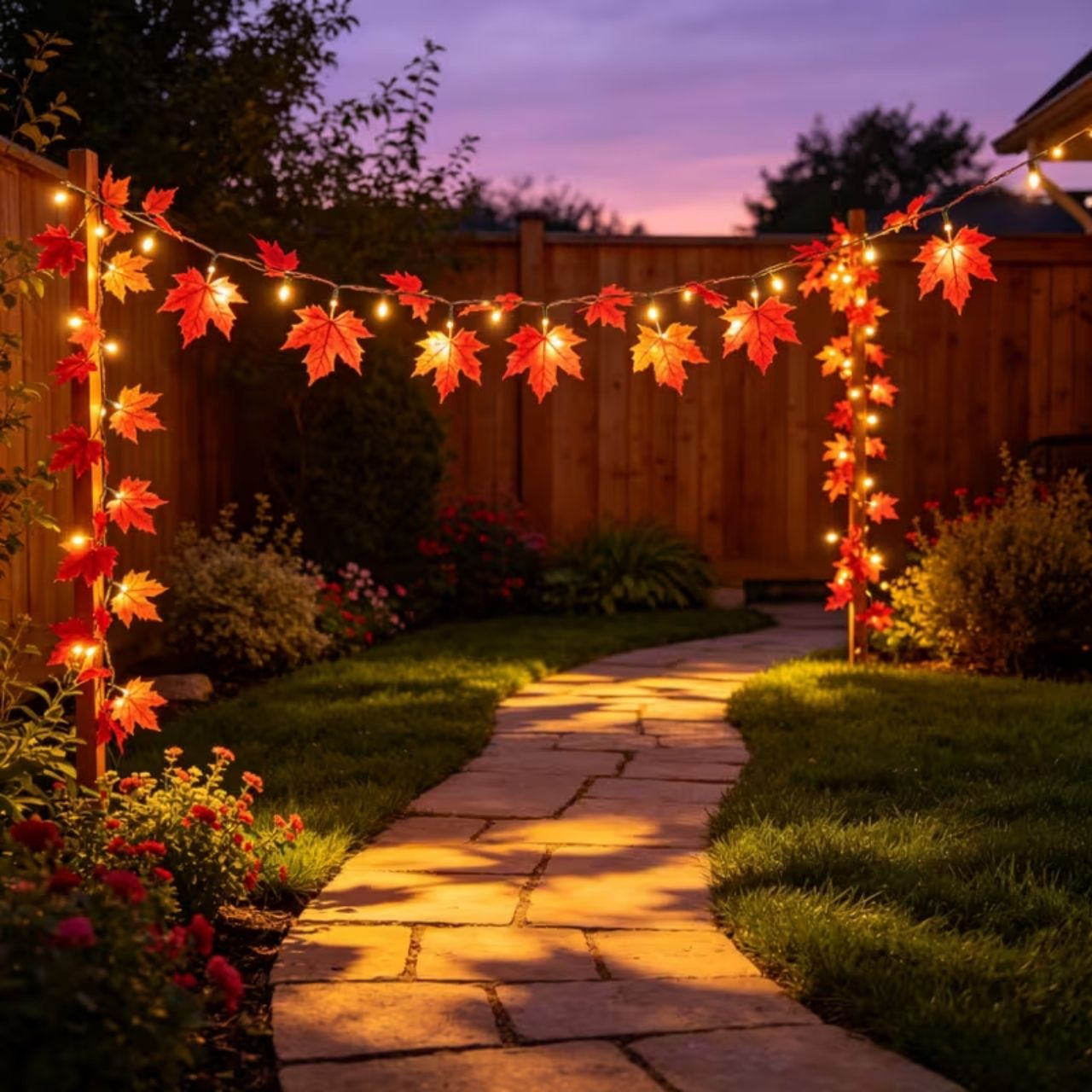 Ηλιακή γιρλάντα LED με φθινοπωρινά φύλλα, MapleLeaf - Image 4
